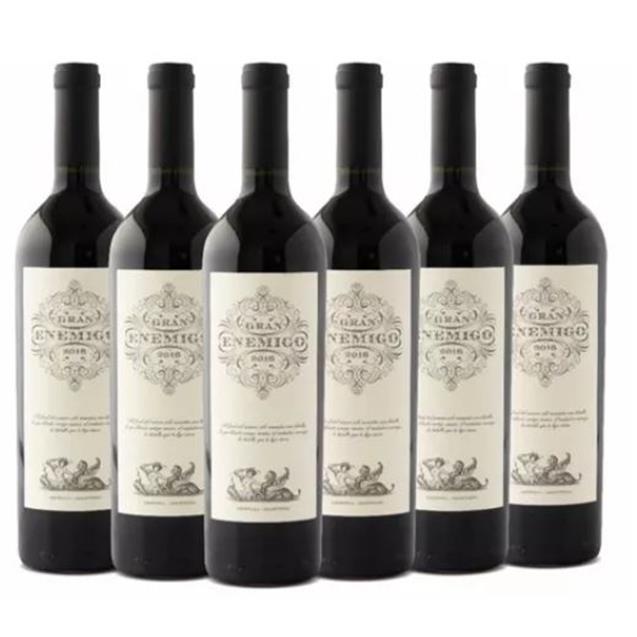 Caja Vino El Gran Enemigo Corte Cab. Franc - Malbec 750cc X6 Unid