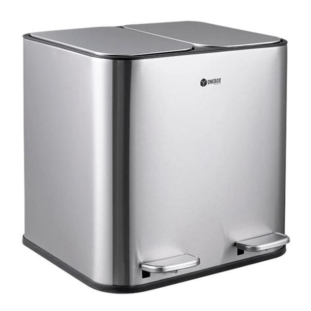 Recipiente Residuos Onebox Inox-5l + 5l / Cierre Suave (OB-DUAL5)